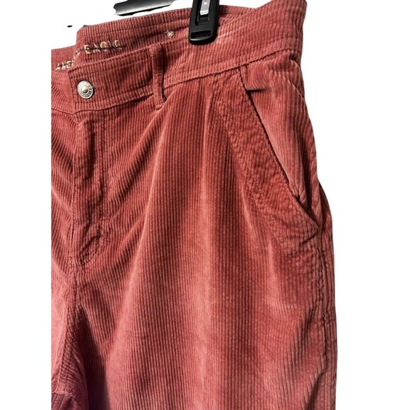 American Eagle Wide Leg Baggy Corduroy Pants Women Size 16 Pink High Rise Y2K - Picture 2 of 6